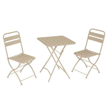 Tavolo Persy da Esterno Richiudibile in Metallo Sabbia 60x60xh70cm