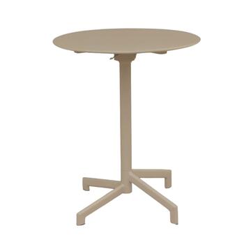 Tavolino Persy da Esterno in Metallo Richiudibile Sabbia diam.60xh70cm