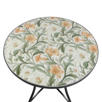 Tavolo Rotondo Floreale da Esterno in Ferro e Piano... - Marino Fa Mercato