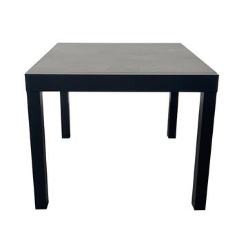 Tavolo da Esterno con Piano Grigio Allungabile 90/180x90 h75 cm Sven in Alluminio e DPC