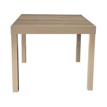 Tavolo da Esterno con Piano Rovere Allungabile 90/180x90 h75 cm Kube in Alluminio e DPC