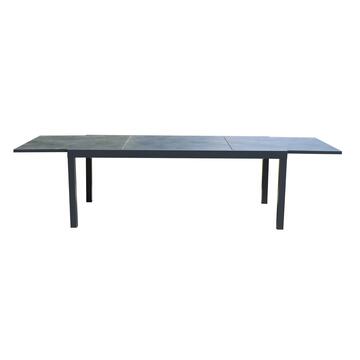 Tavolo da Esterno con Piano Grigio Allungabile 160/240x100 h75 cm Sven in Alluminio e DPC