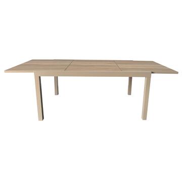Tavolo da Esterno con Piano Rovere Allungabile 160/240x100 h75 cm Kube in Alluminio e DPC