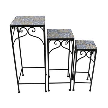 Set 3 Portavasi Quadrati Mosaico Maiolica in Ferro... - Marino Fa Mercato