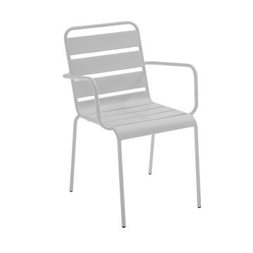 Poltrona Persy da Esterno in Metallo Impilabile Grigia 53x83x58cm