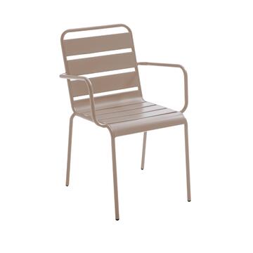 Poltrona Persy da Esterno in Metallo Impilabile Sabbia 53x83x58cm