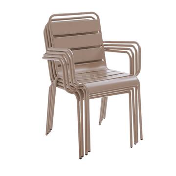 Poltrona Persy da Esterno in Metallo Impilabile Sabbia 53x83x58cm