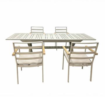 Sedia con Braccioli in Alluminio Beige Goran - 61x67... - Marino Fa Mercato