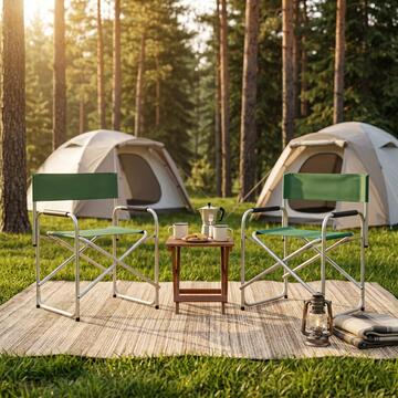 Sedia da Regista Lorca Verde Richiudibile 56x45 h77 cm, per Campeggio, Pesca, Spiaggia e Giardino