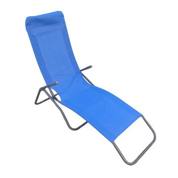 Sdraio da Esterno in Textilene Blu con Struttura in Acciaio Verniciato 137x57 h97 cm Playa