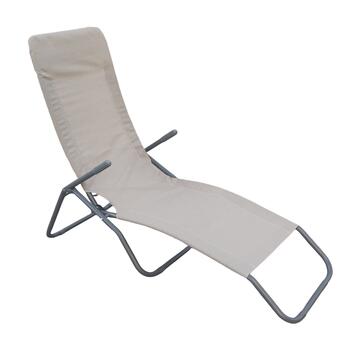 Sdraio da Esterno in Textilene Tortora con Struttura in Acciaio Verniciato 137x57 h97 cm Playa