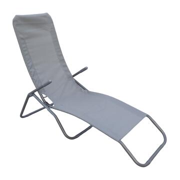 Sdraio da Esterno in Textilene Grigia con Struttura in Acciaio Verniciato 137x57 h97 cm Playa