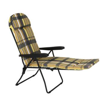 Sdraio da Esterno Reclinabile Gialla con Poggiapiedi Estraibile Sofia 54x180 h110 cm Fantasia Scozzese