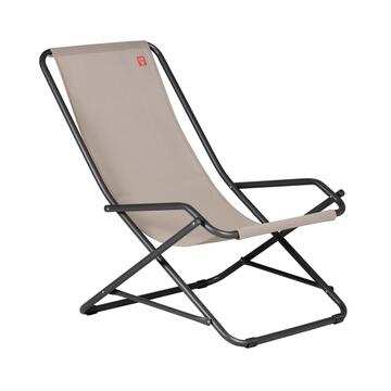 Poltrona Basculante Dondolina Tortora 63x92 h83 cm, Sedia Relax da Esterno Richiudibile Made in Italy