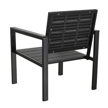 Salottino da esterno in metallo nero effetto legno... - Marino Fa Mercato