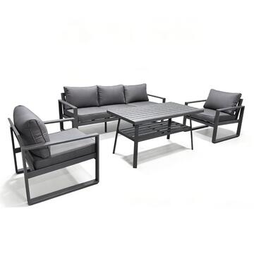 Salotto Andon in Alluminio Grigio - Divano 3 Posti...