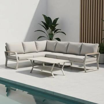 Divano Angolare SX Boyko in Alluminio Beige - Divano... - Marino Fa Mercato