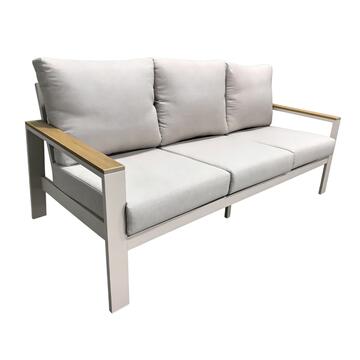 Salotto Dregan in Alluminio Beige - Divano 3 Posti... - Marino Fa Mercato