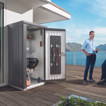 Biohort Armadio porta Attrezzi in Metallo 155x83x182cm Grigio Scuro