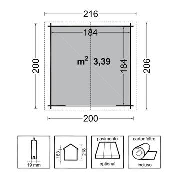 Casetta da Giardino in Legno Giulia 2x2 mt - Losa Legnami - Marino Fa Mercato