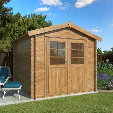 Casetta da Giardino 2,5x2,5 mt in Legno di Abete Impregnato Marrone Arisa