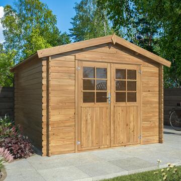 Casetta da Giardino 3x3 mt in Legno di Abete Impregnato Marrone Rita