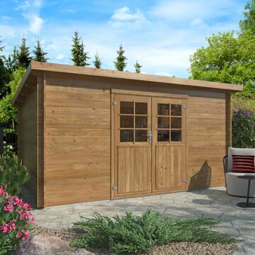 Casetta da Giardino 4,06x2,92 mt in Legno di Abete Impregnato Marrone Lola B