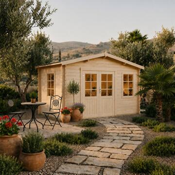 Casetta da Giardino Valencia 4x4 mt in Legno Naturale di Abete Marino Fa Mercato