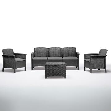 Set da Esterno Venezia Divanetto 3 Posti + 2 Poltrone...