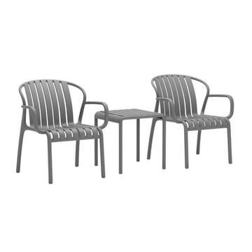 Set da Esterno Moderno 2 Posti in Polipropilene Antracite...