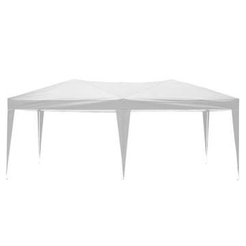 Gazebo Richiudibile Bianco da Esterno 3x6 mt per Feste, Sagre, Eventi con Struttura in Alluminio e Copertura in Poliestere