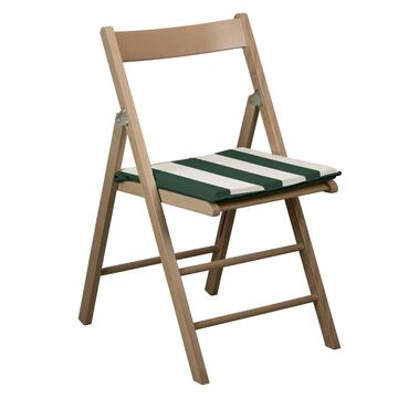 Cuscino Garda quadrato a righe verdi/bianche per sedia...